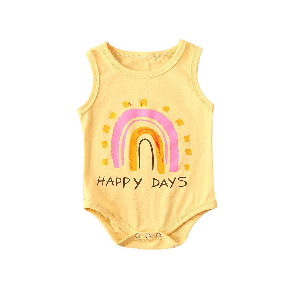 Combinaisons pour bébés filles garçons | Vêtements en coton et sans manches avec lettres imprimées, 0-18M