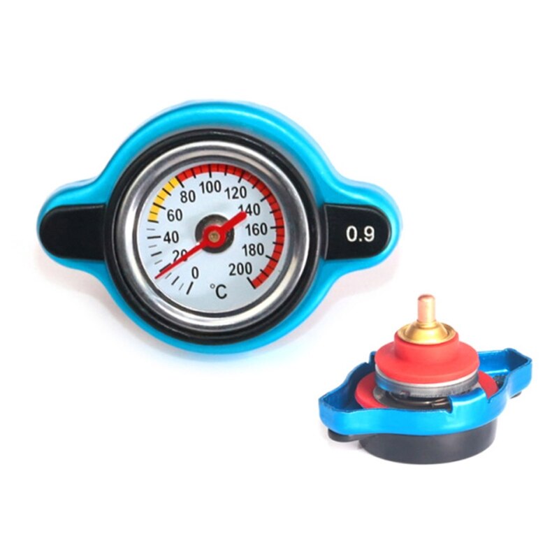 Radiator Cap with Temperature Gauge 0.9 Bar/ 1.1 Bar/1.3 Bar Universal Radiator Cap for Car Motorcycle High Pressure