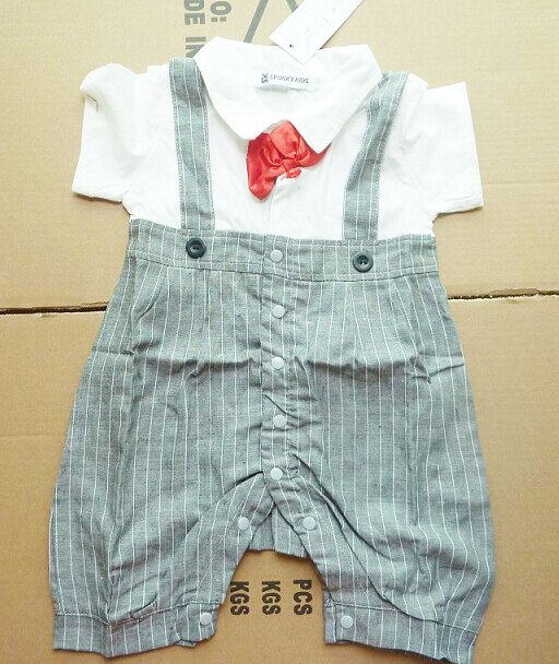 2 stk/set Little Mens gentleman Romper korte Pak Vest met boog kinderen vest