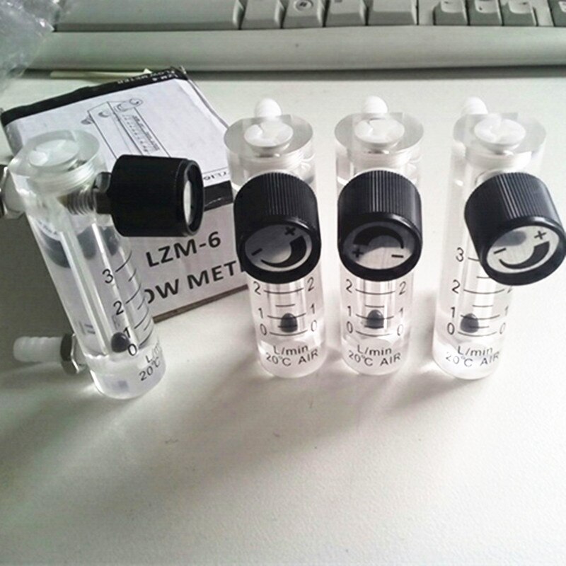 Flow meter 0-3LPM Air Oxygen gas flowmeter sensor counter caudalimetro flow indicator H=80mm LZQ-2 plastic with conectrator