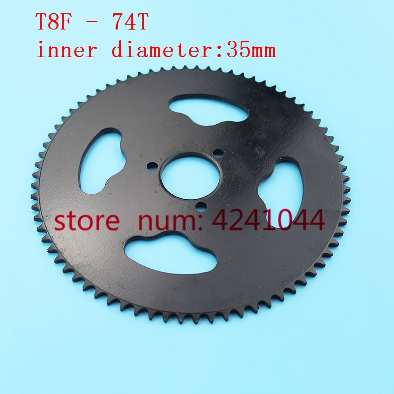 Freies T8F 74 T zahn 35mm Schwarz stahl Hinten kettenrad Mini Moto ATV Quad Schmutz Grube Tasche Fahrrad überqueren 47cc 49cc Teile