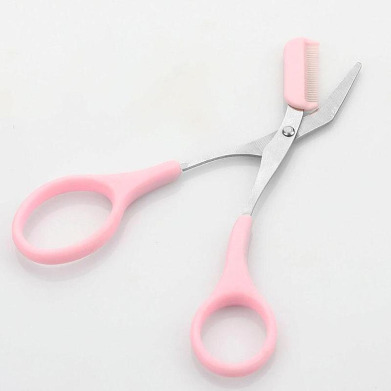 Coréen sourcils ciseaux cils cheveux ciseaux décapant tondeuse Maquiagem outils maquillage beauté sourcil peigne X0D5