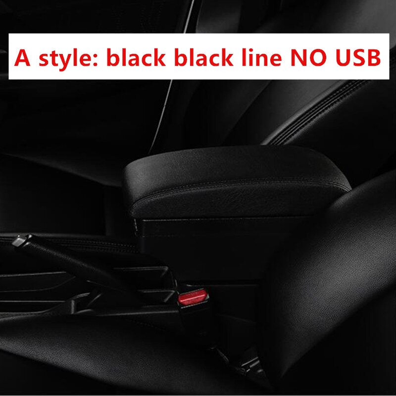 Für Opel Zafira B Armlehne Kasten Universal- Auto Zentrale Armlehne Lagerung Kasten änderung zubehör: A Schwarz Schwarz Linie