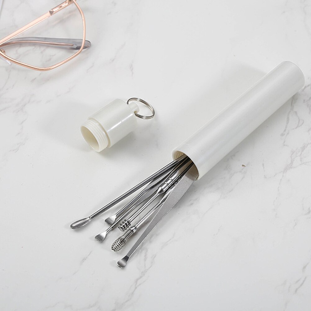 6PCS Ear Cleaner Wax Removal Tool Earpick Sticks Earwax Remover Curette Ear Pick Cleaning Ear Cleanser Spoon Health Care Earpick