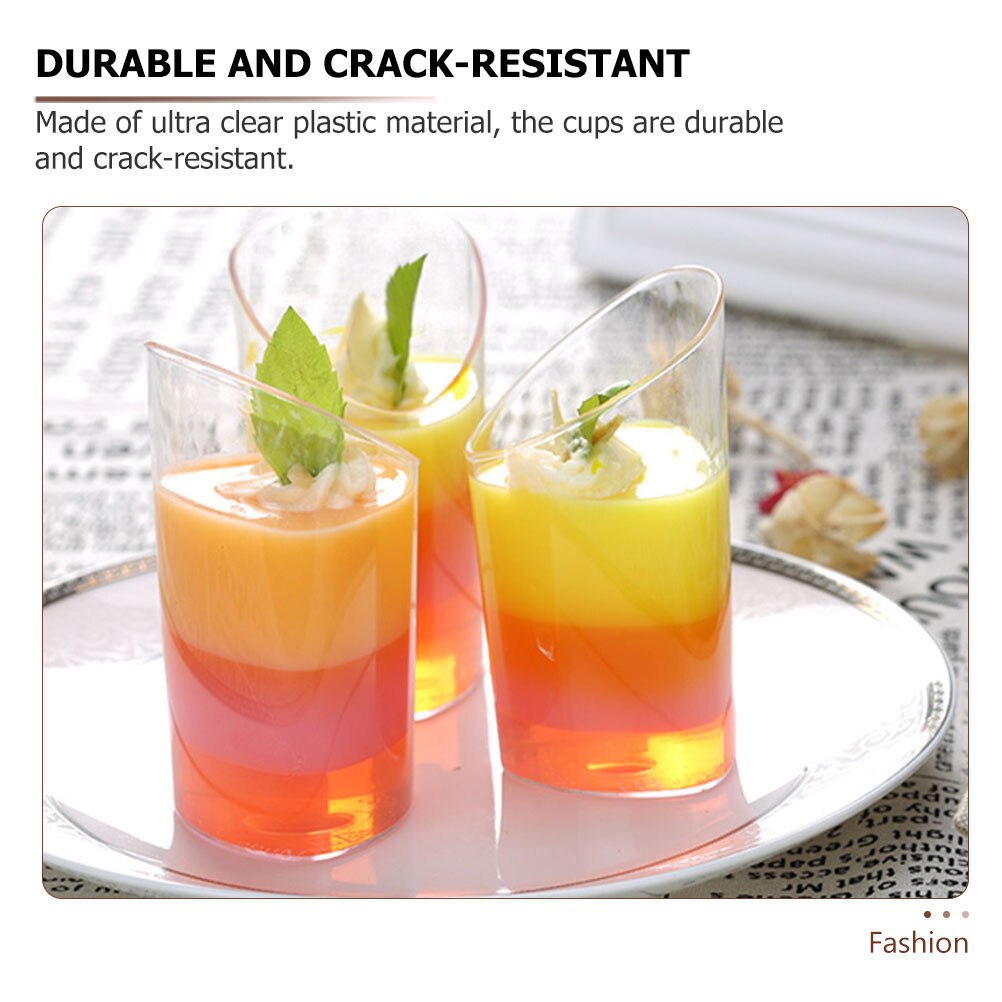 20pcs Jelly Pudding Mousse Cups Fruit Dessert Yogurt Cups Kitchen Yogurt Cups (White)