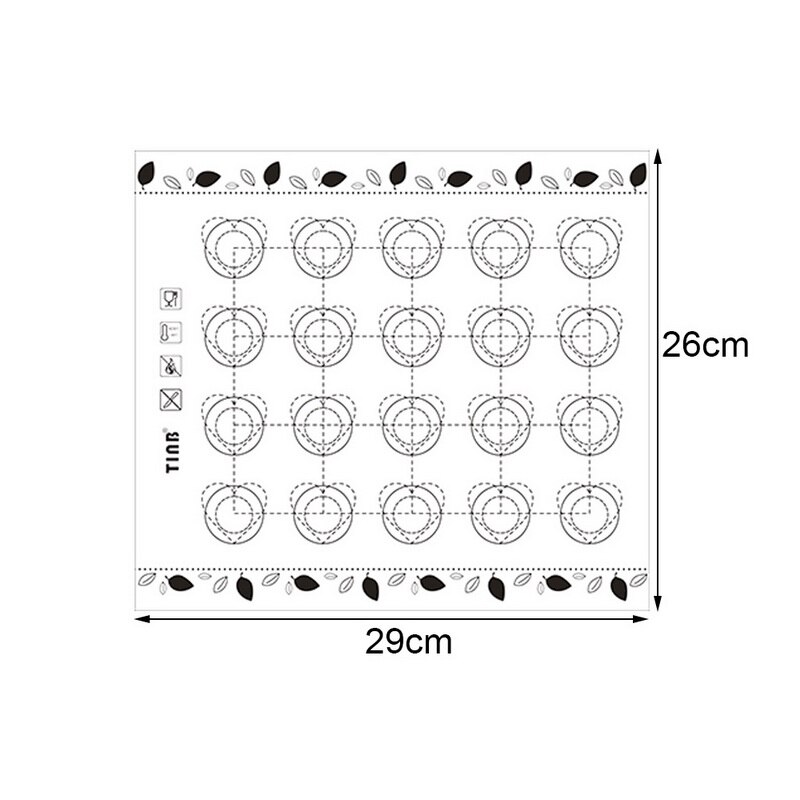Tapis de cuisson en Silicone, outils de pâtisserie, Macaron, tapis de pâte grande taille pour gâteau, biscuit, outils de cuisine, tapis de cuisson: black 29x26cm