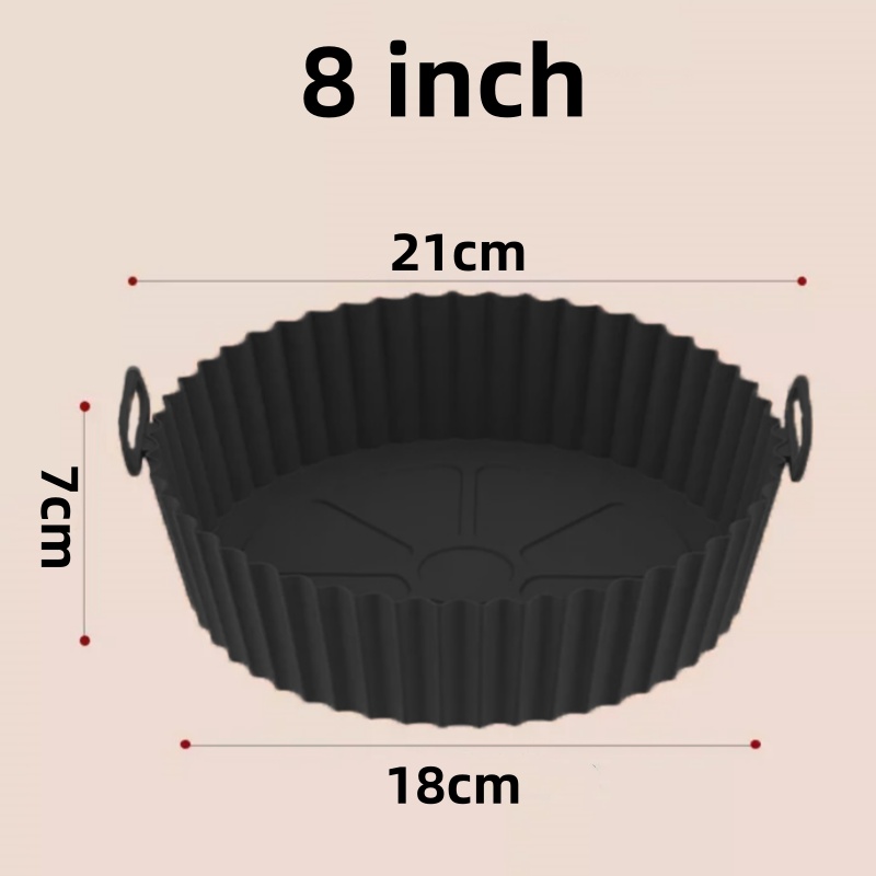 Plateau de cuisson de four réutilisable, friteuse à Air, moule rond en Silicone, Pizza poulet frit, panier en Silicone, poêle antiadhésive, accessoires de cuisson: plum