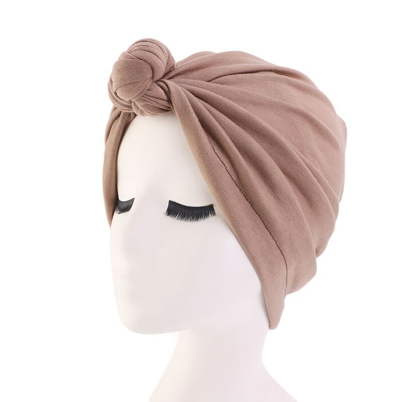 58cm hårstyling caps slips turban hat boheme top knude turban afrikansk twist cap headwrap dame kvinder hår nat tilbehør: Khaki