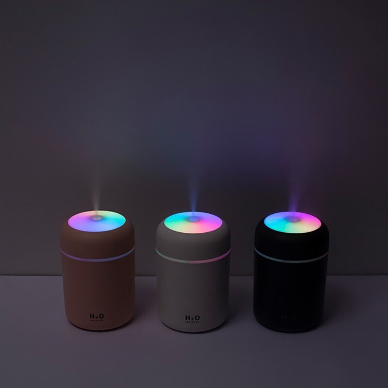 Humidificador con luz de colores, difusor de Aroma ultrasónico USB, purificador de aire con luz romántica