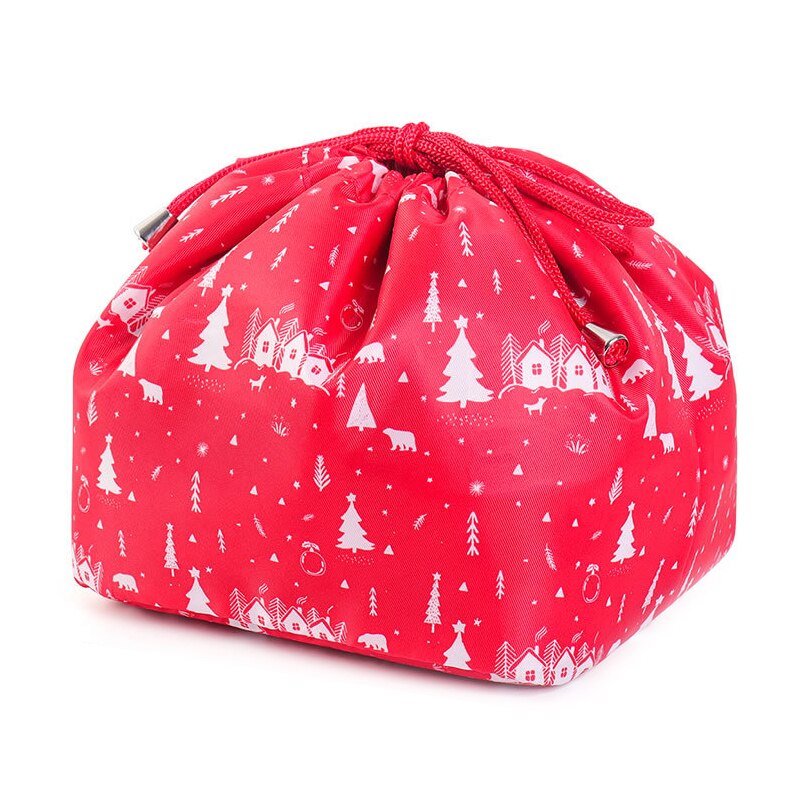 Mulheres de alta capacidade saco cosmético fim de semana viagem cordão maquiagem organizadores casa banheiro armazenamento bolsa acessórios suprimentos: Red