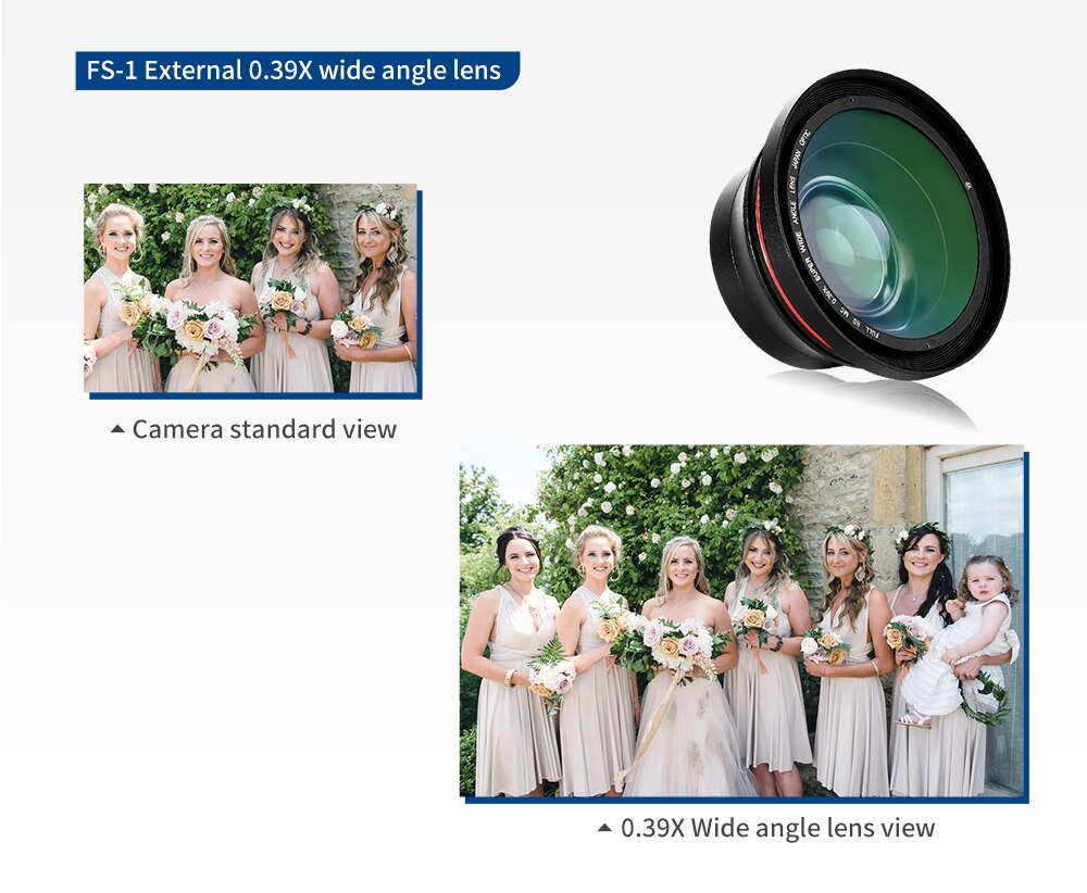 AC5 AZ50 Wide Angle Lens for 4K Video Camcorder Lens 1080p Full HD Camera 37mm 0.39X Lens with Macro Portion Video Recording