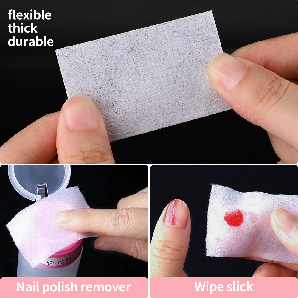 1000/600/500/100 stk. lofri neglelakkvåtservietter til fjerning av uv-gellakk, papirpads, 100%  myke, ikke-vevde bomullspads til neglerengjøringe