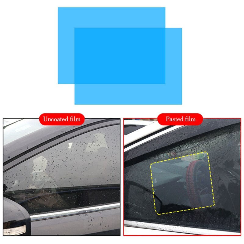 Film transparent de protection pour vitres latérales de voiture, Membrane Anti-brouillard et Anti-éblouissement, imperméable à l'eau et à la pluie, 2 pièces/ensemble