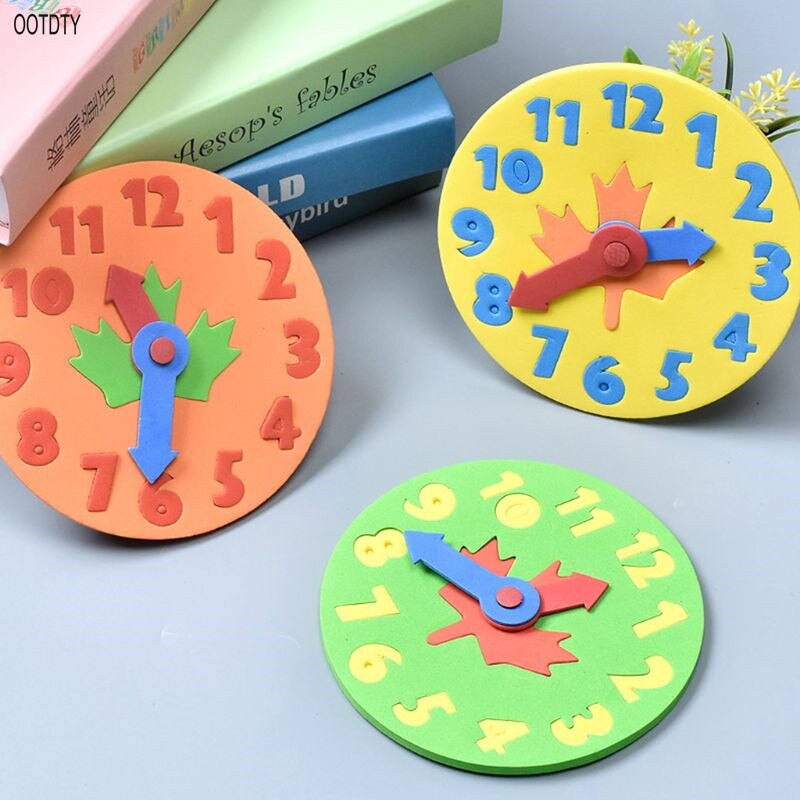 freundlicher freundlicher DIY EVA Schaum Uhr Uhr Anzahl Spaß Mathematik Puzzle Spiel Lernen Bildung Spielzeug Intelligenz Puzzle