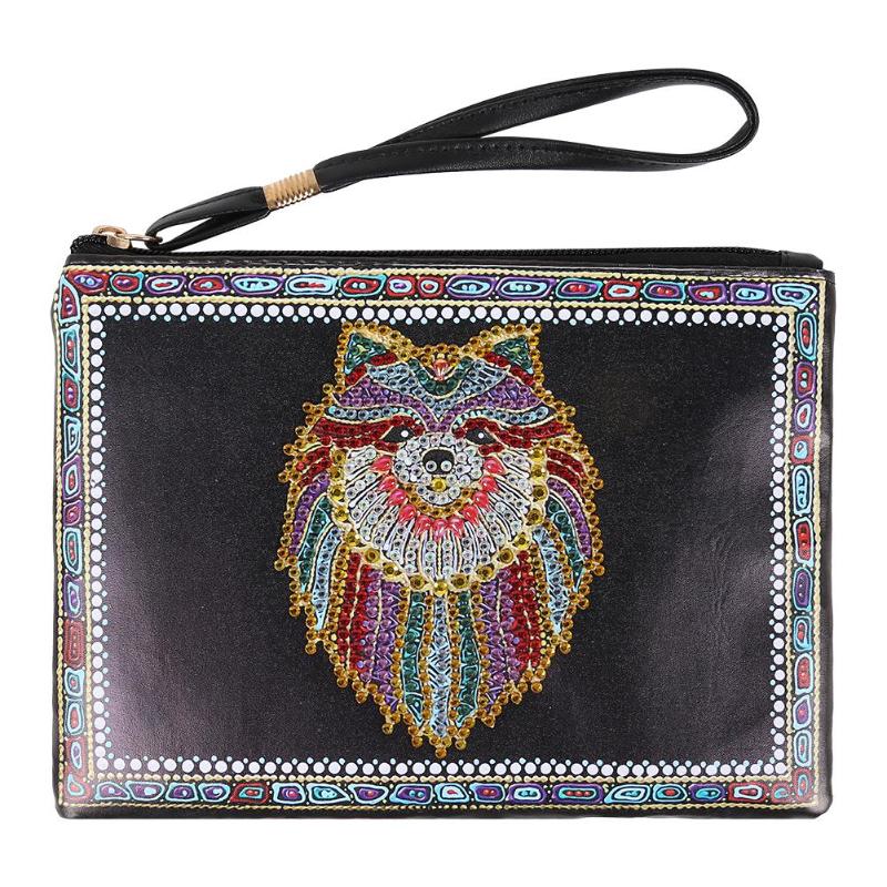 Sac à main bricolage en forme spéciale diamant peinture | Bracelet portefeuille, pochette pour femmes maquillage organisateur, sac de rangement broderie de noël: F 15X20cm