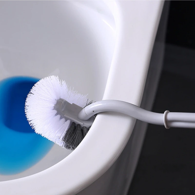 Brosse courbe de toilette de type S suspendue au mur de salle de bains, brosse à tête courbée pour espace d'angle, cheveux doux, articles ménagers, outils de nettoyage, accessoires