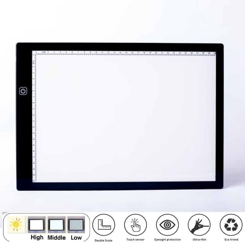 A4 LED Ie tableta dibujo Digital ie Pad tipo C LED dibujo tableta arte electrónico con soporte: Default Title