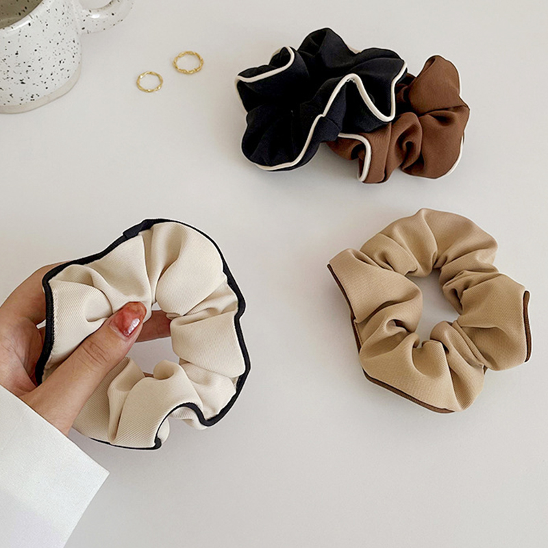 Black White Hair Scrunchies Simple Hair Band Women Girls Ponytail Holder Hair Rubber Bands Hair Ties Hair Accessories