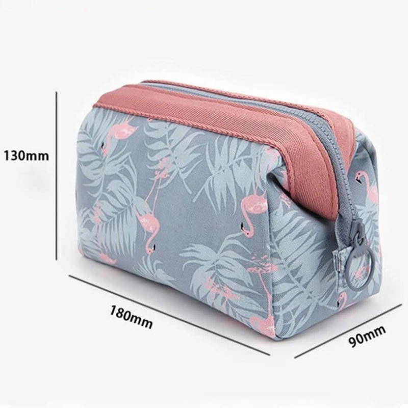 Cartoon Flamingo Cosmetische Tas Vrouwen Functie Reizen Kofferbak Make-Up Tas Rits Make Up Organizer Opslag Pouch Toilettas Kit Doos