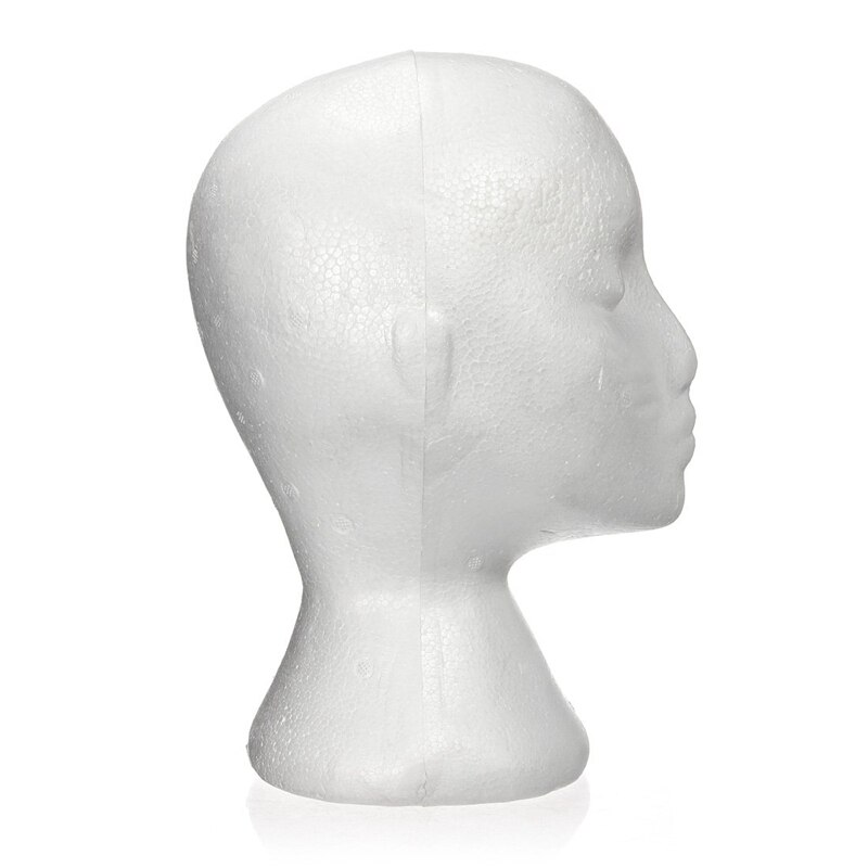 ! Cabeza de Maniquí de 27,5x52cm de espuma femenina (poliestireno) expositor para gorra, auriculares, accesorios para el cabello y wi