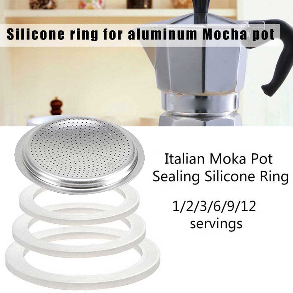 Anillo de goma para cafetera Moka italiana, arandela Flexible, piezas de repuesto para tazas, cafetera Espresso