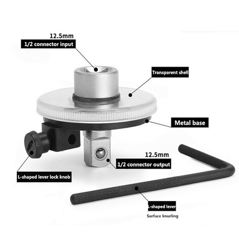 360° 1/2 Drive Torque Angle Gauge Meter Angle Rotation Measure Tool Wrench