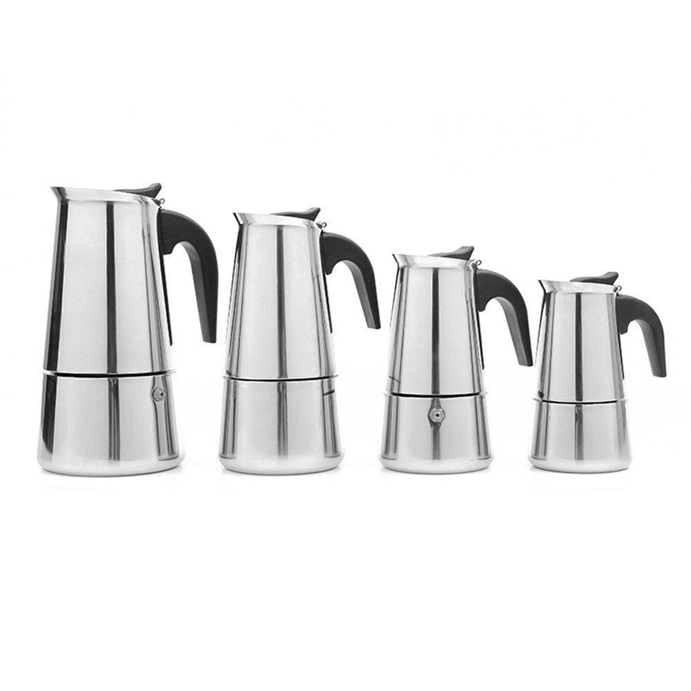 Stainless Steel Moka Pot European Coffee Pot Induction Cooker Open Flame Universal Coffee Pot Kitchen Tool Accessories