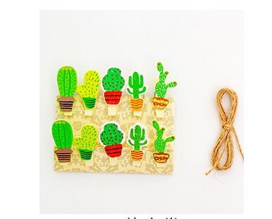 (10 pieces/lot) Cute Cartoon Color Small Wooden Clip Hanging DIY Photo Small Clip Wooden Cartoon Photo Clip: 1