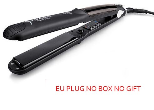 Hair Steam Straightener Ceramic Steam Flat Iron Vapor Plate Wet/Dry Hair Iron Steamer Styling Tool Hair Styling Accessories: EU  no box no gift
