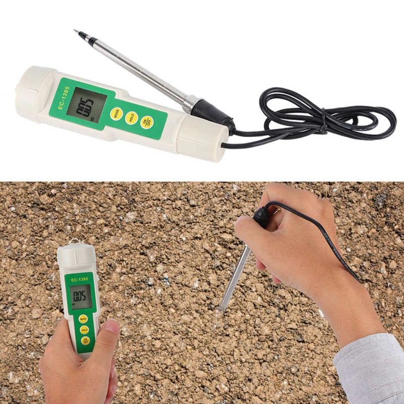 EC-3185 Portable Soil Meter EC/TDS/CF Soil Tester Salinity Meter for Agricultural Horticultural Planting PH Measuring Tool