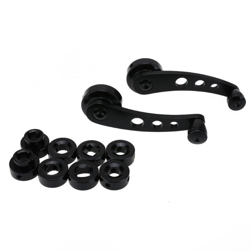 2pcs Aluminum Alloy Universal Car Window Handle Auto Winder Riser Replacement Parts: Black