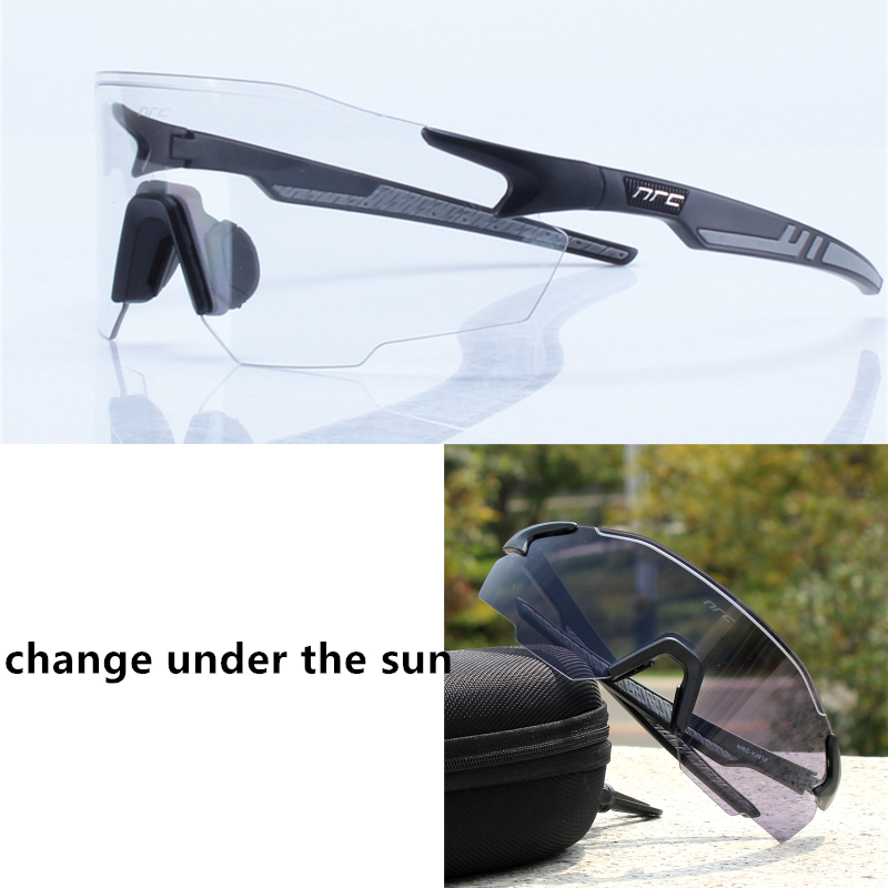 NRC gafas de sol de ciclismo 1 lente UV400 TR90 gafas deportivas para bicicleta MTB bicicleta de montaña pesca senderismo gafas para hombres y mujeres: Azul cielo
