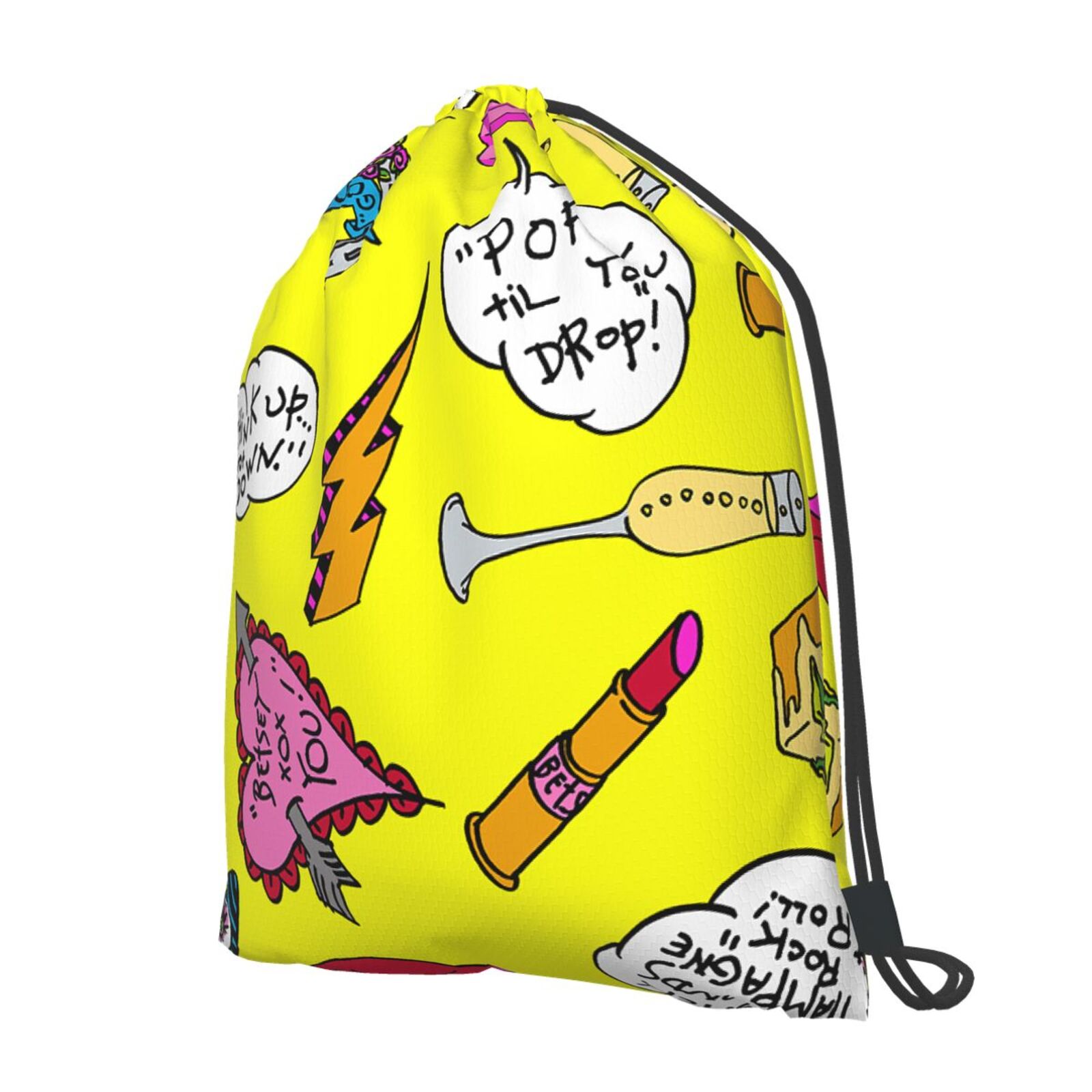Pop Art Drawstring Backpack Bag Cinch Bag Sports Bag Size 42cm*50cm