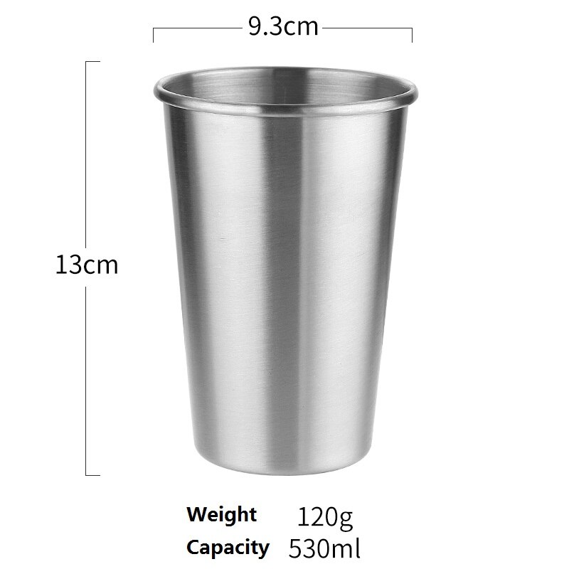 304# stainless steel cup household water gargle cup juice single layer Beer Mugs: Blue