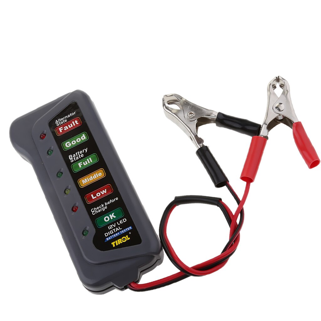 12v bil motorcykel digital batteri generator belastningsmätare 6 led display