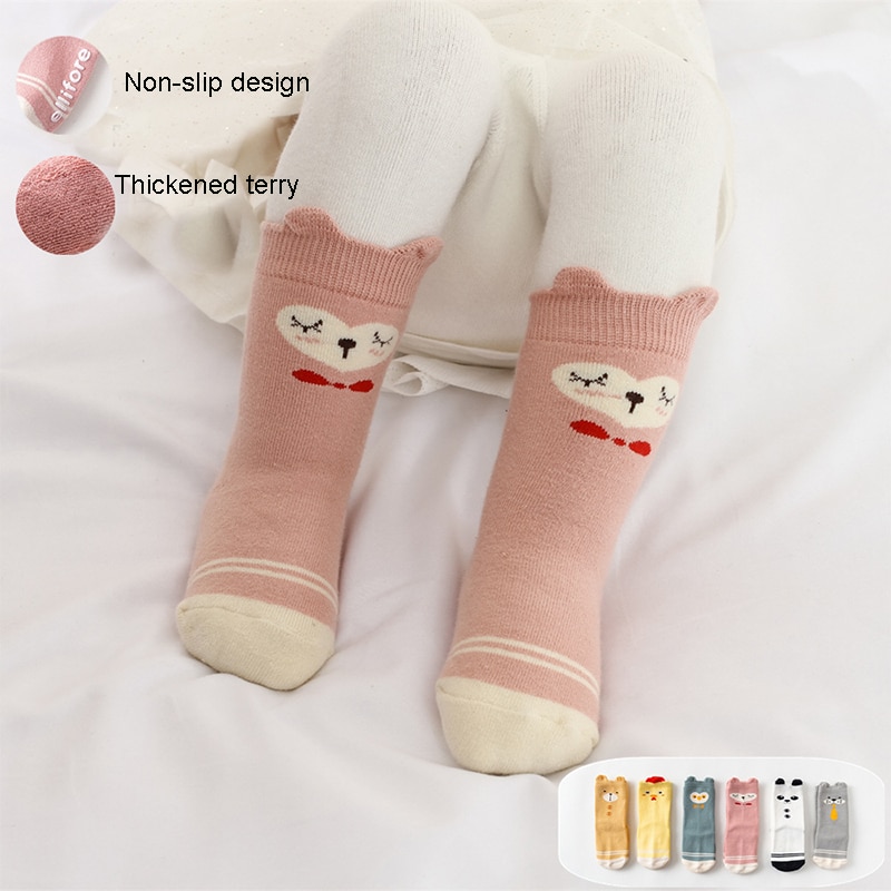 Frühling Herbst Winter Baby Socken Jungen Mädchen Kleinkind Kleinkind Baumwolle Socken Anti Rutsch Niedlichen Karikatur Ebene Nicht-Unterhose Boden tragen 0-2Y