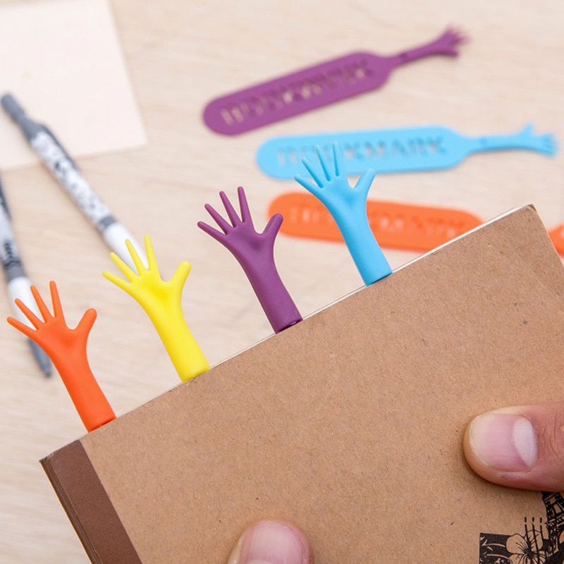 4 sztuk/zestaw kreatywne śmieszne ręcznie zakładki nowość plastikowe zakładki robić książek szkolne materiały biurowe prezent dla dzieci dzieci biurowe