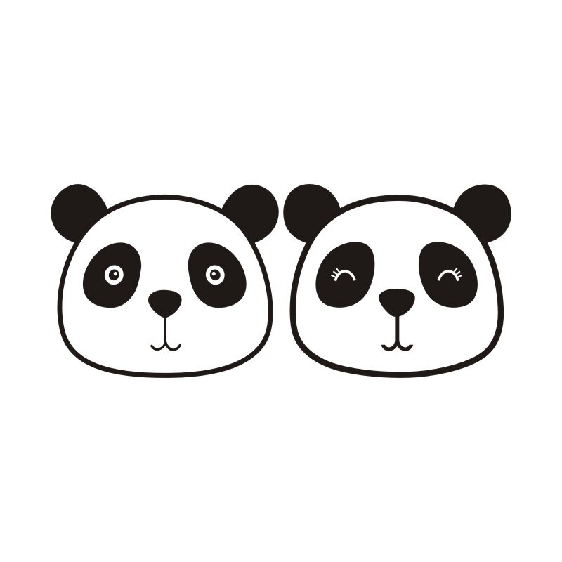 Panda Wall Decals Nursery Cute Panda Face Decals baby room wall sticker Vinyl Wall Decals Kids Room Wall Stickers 10X8.5CM 12PCS
