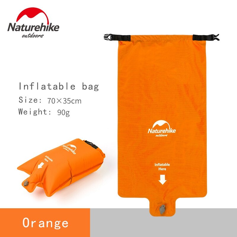 Naturehike Ultralight Outdoor Inflatable Cushion Sleeping Camping Mat Sleeping Pad Mattress Camping Hiking Travel Air Bed: Orange bag