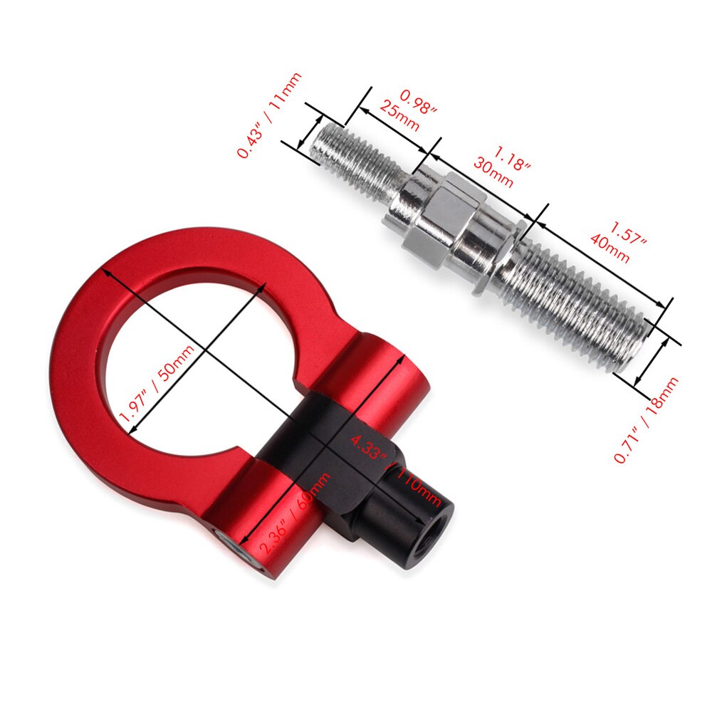RASTP Aluminum Forge Front Towing Hook Front Tow Hook Bar for Japanese Car/Mazda RS-TH008-2