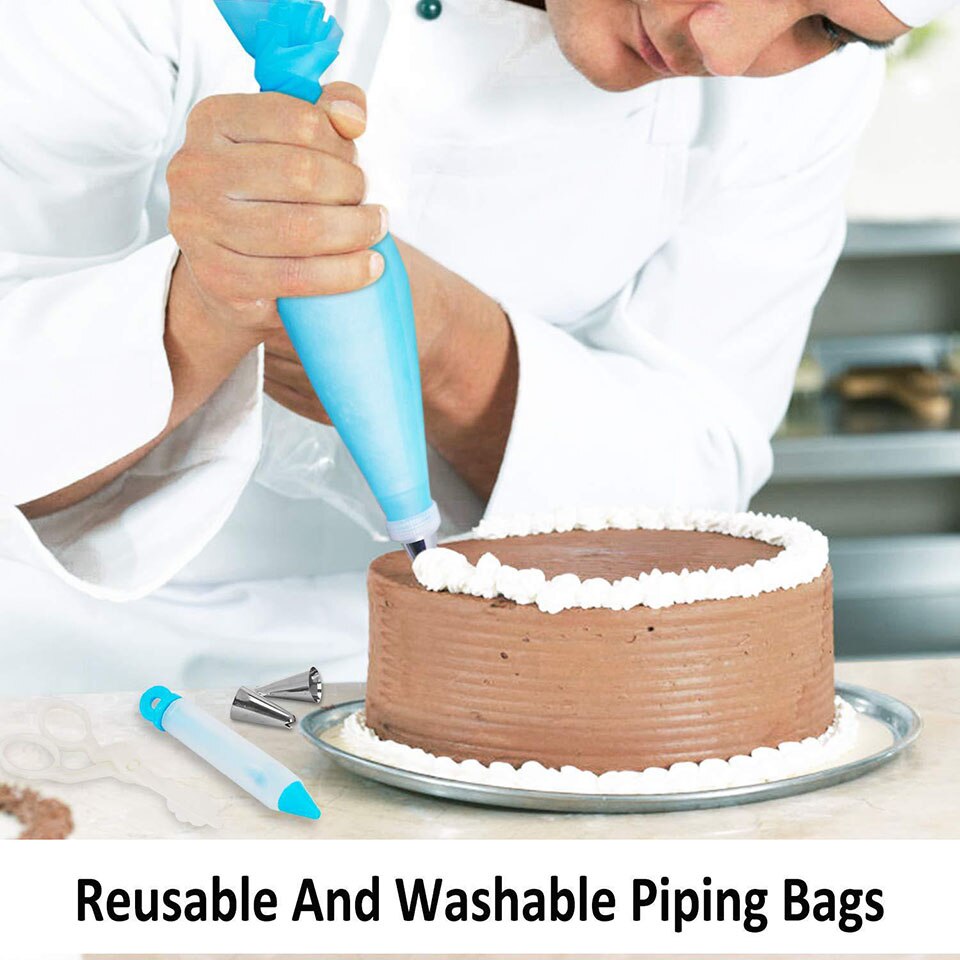 Bolsas reutilizables para glaseado de 34 piezas, Juego de puntas con bolsas de glaseado para decoración de pasteles, boquillas para glaseado, bolsa de pastelería, suministros para hornear