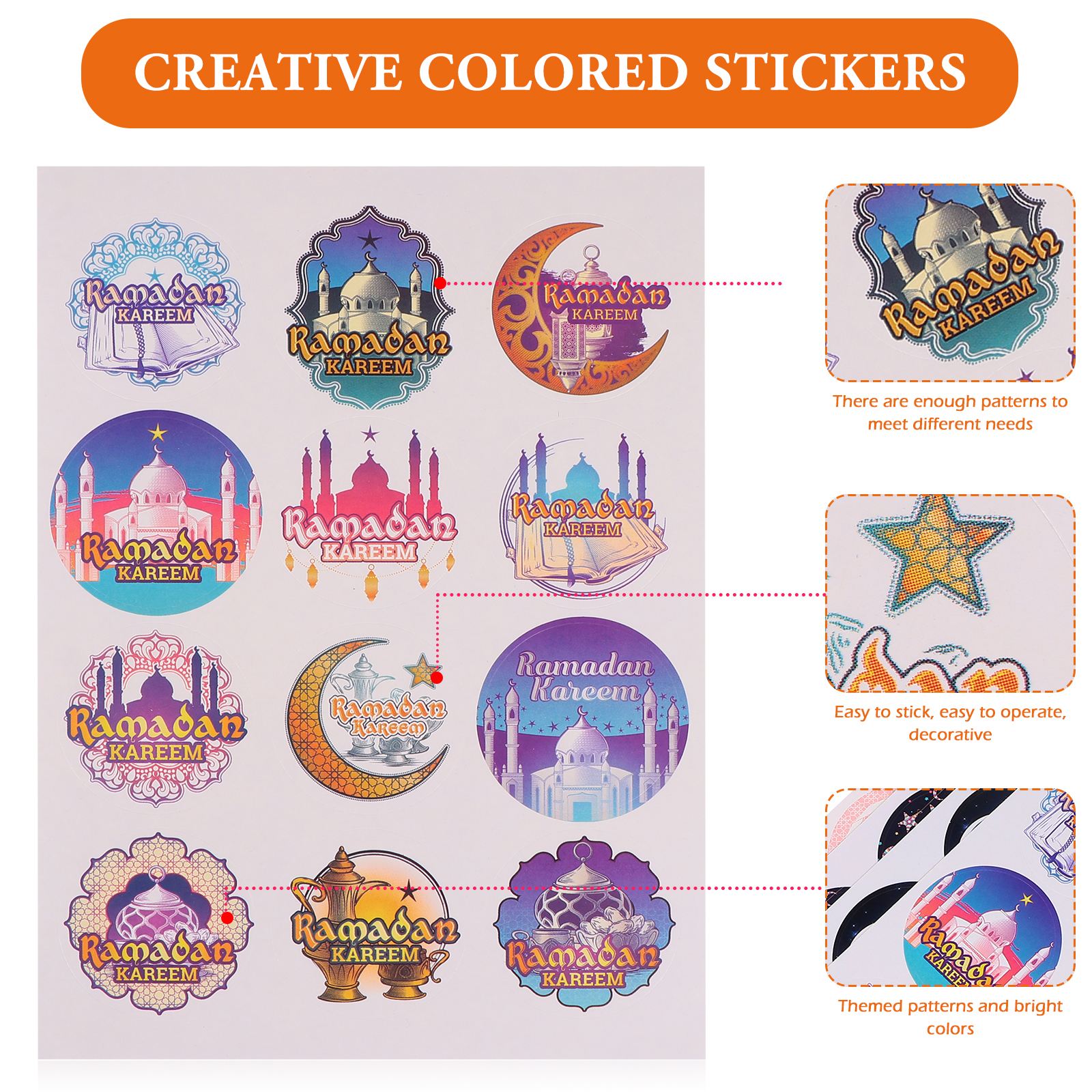 40Pcs Eid Mubarak Tas Envelop Stickers Islam Party... – Grandado