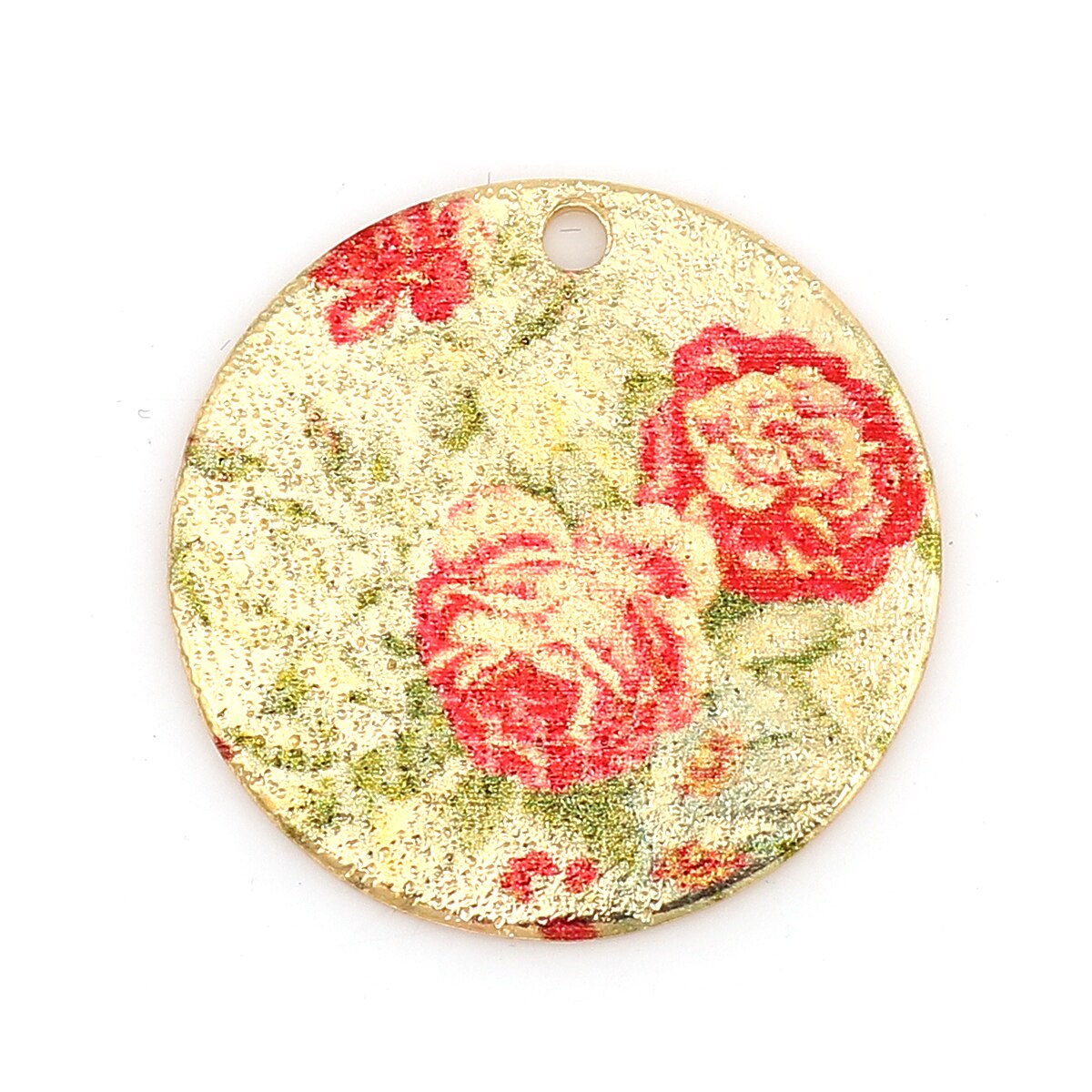 DoreenBeads Women Zinc Based Alloy Enamel Painting Charms Round Gold Color Multicolor Geometric 20mm( 6/8&quot;) Dia, 10 PCs: 9