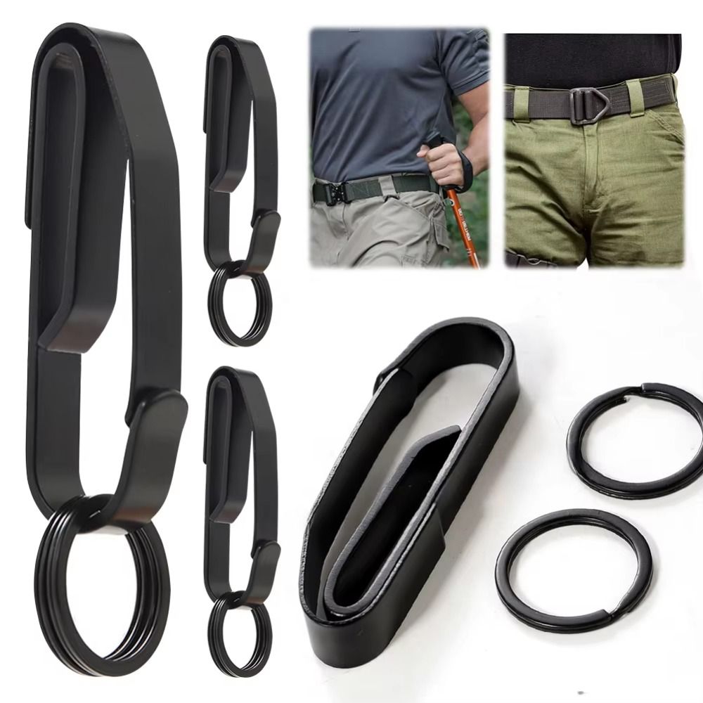 Stainless Steel Large Size Car Key Holder for Men Outdoor Belt Clip Keychain Accessory for Key Jackets And Key Fobs