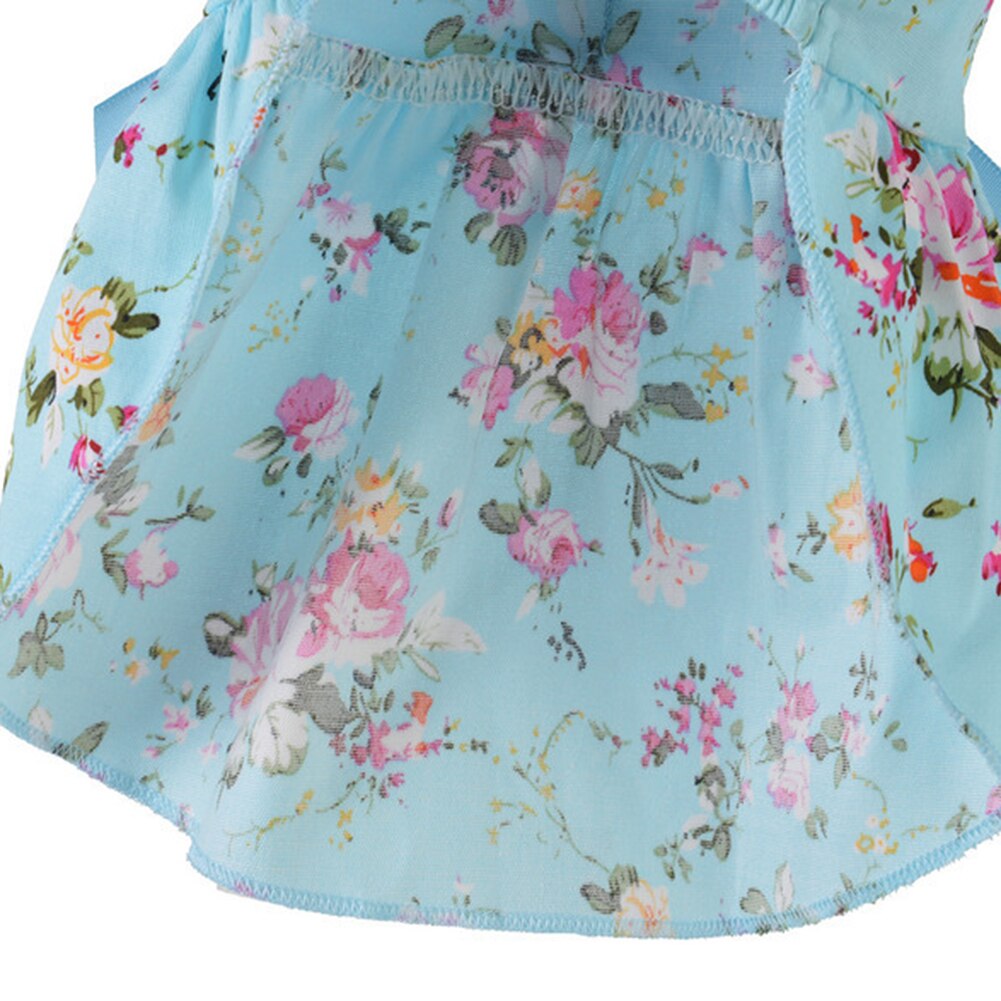 Printemps été fleur imprimé coton mignon petite robe pour animaux de compagnie chat chien Costume tenue vêtements décoration