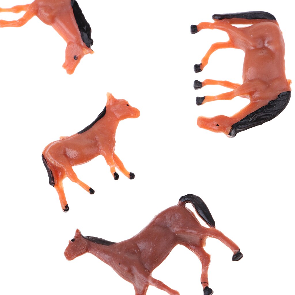 20Pcs 1/87 HO Scale Horses Model Painted Animal Figure for Miniature Model Train Layout Farm Zoo Wild Animal Park