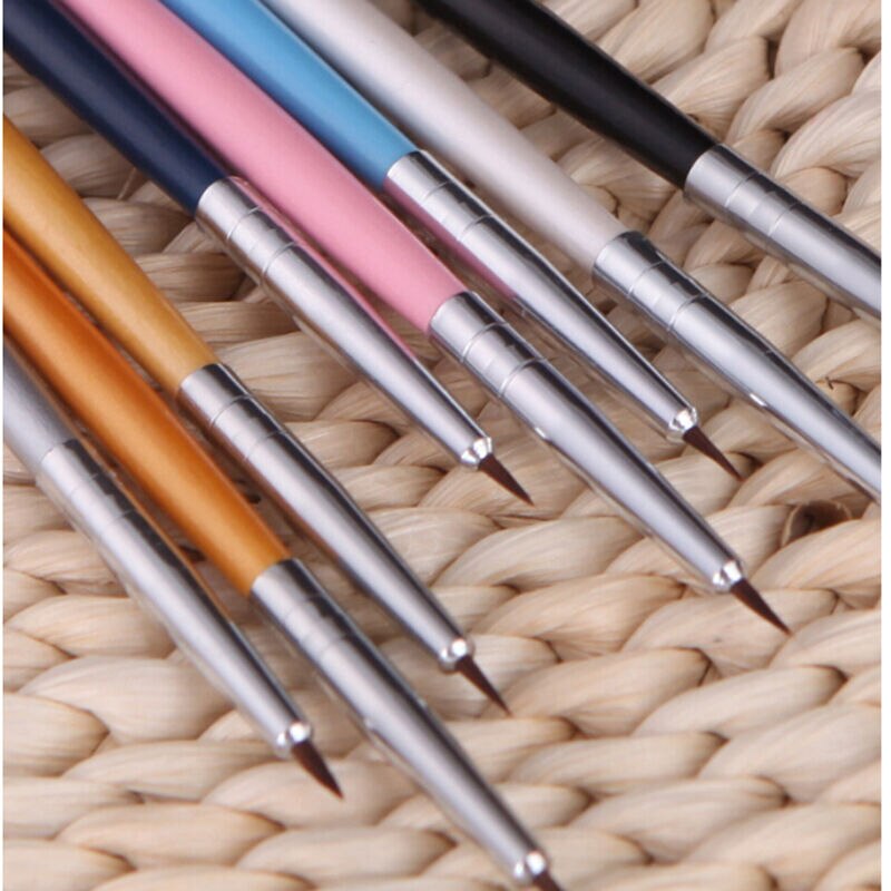 12 stk bittesmå akryl nail art tips liner maleri tegning farverige pensel pen værktøjer
