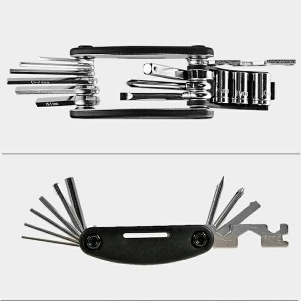 15 In 1 Bicycle Repair Tool Bike Pocket Multi Function Folding Tool Mountain Bike Tire Repair Kit Combination Repair