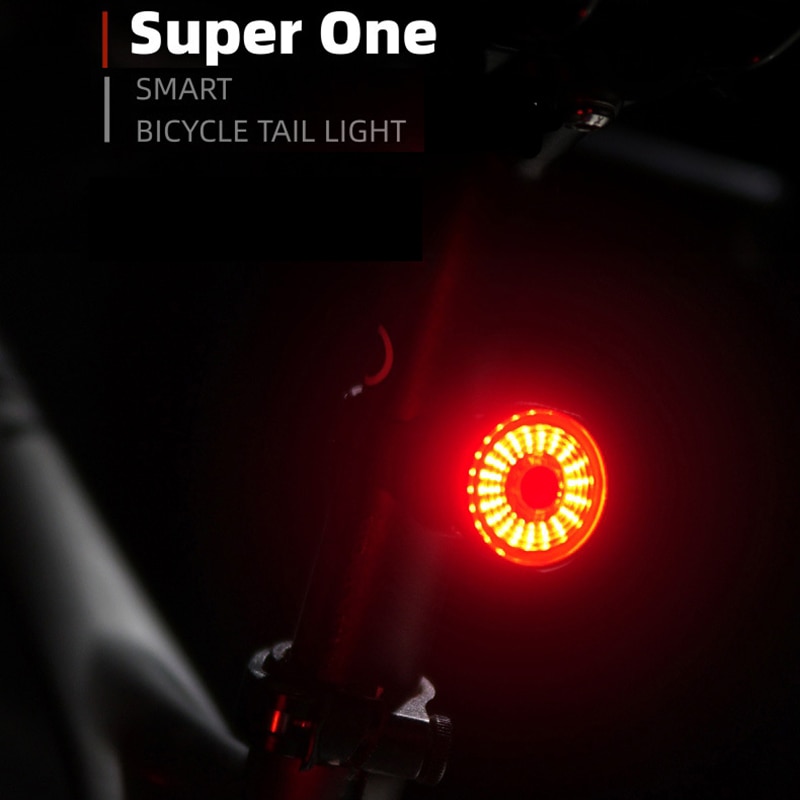 Slimme sensor usb fiets achterlicht oplaadbaar led fiets zadelpen achterlicht nacht fiets achterlicht met montagebeugels