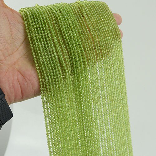 Natürliche Semi Precious Stein Kleine Faceted Runde Perlen 3mm ~ 3,5mm Big Preis: Peridot